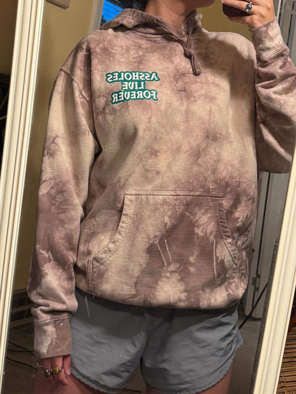 Tie-Dye Hoodie- Assholes Live Forever Graphic